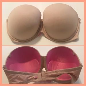 Strapless Nude Victorias Secret PINK Underwire Bra